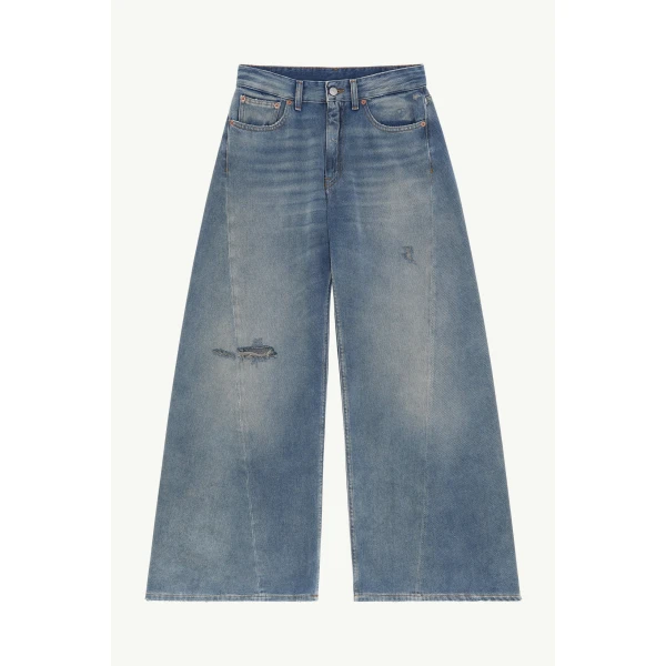 MM6 Maison Margiela Distressed Jeans in Grey Blue, view 6 | Denim | Luxury Shoes 