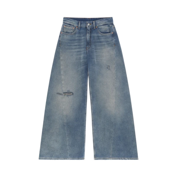 MM6 Maison Margiela Distressed Jeans in Grey Blue | Denim | Luxury Shoes 