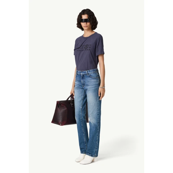 MM6 Maison Margiela Double Back Pocket Denim Jeans in Blue, view 3 | Denim | Luxury Shoes 