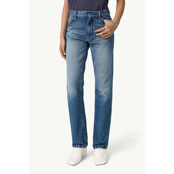MM6 Maison Margiela Double Back Pocket Denim Jeans in Blue, view 5 | Denim | Luxury Shoes 
