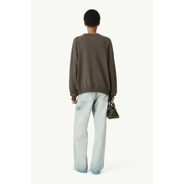 MM6 Maison Margiela Double Layer Sweatshirt in Olive, view 4 | Hoodies | Luxury Shoes 