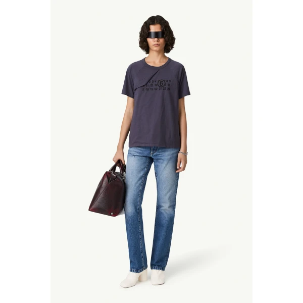 MM6 Maison Margiela Double Layer T-Shirt in Blue, view 2 | T-shirts | Luxury Shoes 