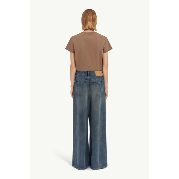 MM6 Maison Margiela Drawstring Jeans in Grey Blue, view 4 | Denim | Luxury Shoes 