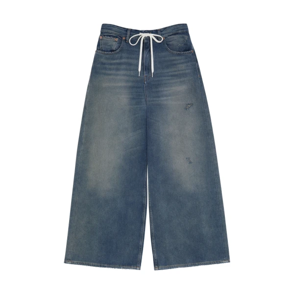 MM6 Maison Margiela Drawstring Jeans in Grey Blue | Denim | Luxury Shoes 
