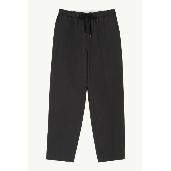 MM6 Maison Margiela Drawstring Wool Shirting Trousers in Anthracite, view 6 | Tailored pants | Luxury Shoes 