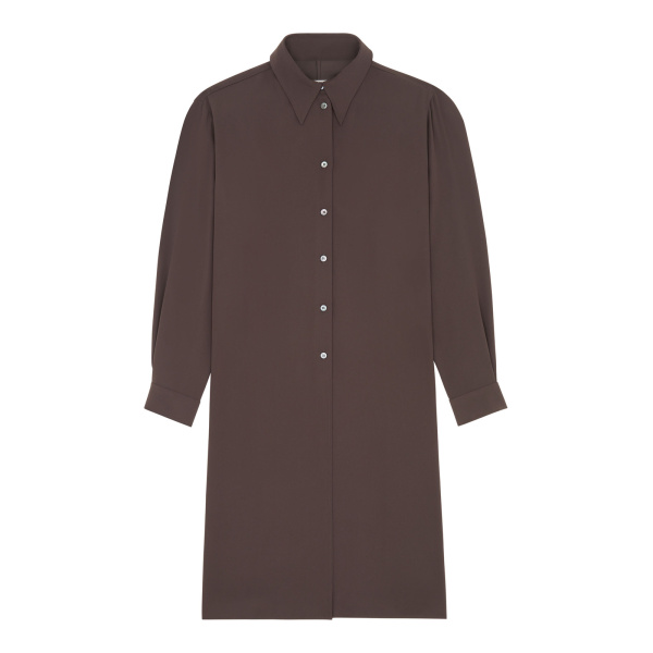 MM6 Maison Margiela Dual-Wear Shirt in Brown | Shirts | Luxury Shoes 