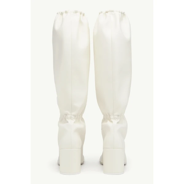 MM6 Maison Margiela Elasticated Anatomic Knee-High Boots in Grey, view 4 | Boots | Luxury Shoes 