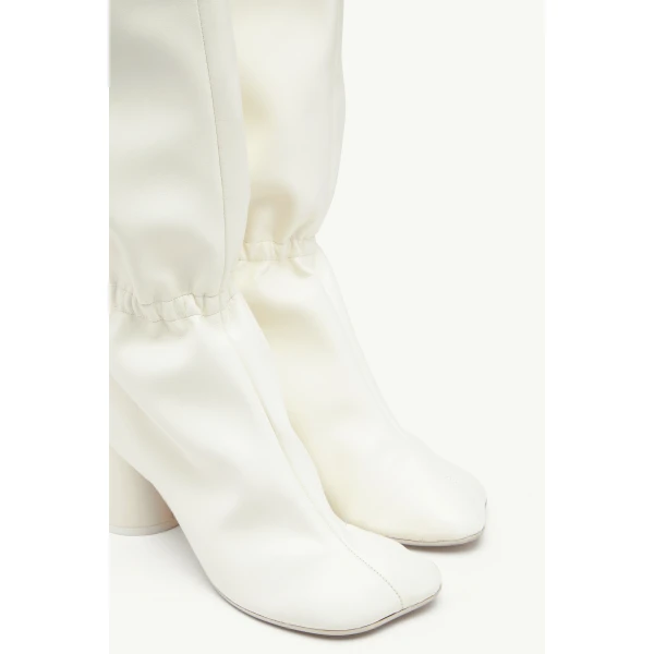 MM6 Maison Margiela Elasticated Anatomic Knee-High Boots in Grey, view 5 | Boots | Luxury Shoes 