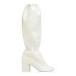 MM6 Maison Margiela Elasticated Anatomic Knee-High Boots in Grey | Boots | Luxury Shoes 
