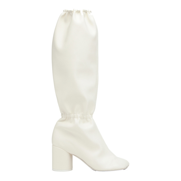MM6 Maison Margiela Elasticated Anatomic Knee-High Boots in Grey | Boots | Luxury Shoes 