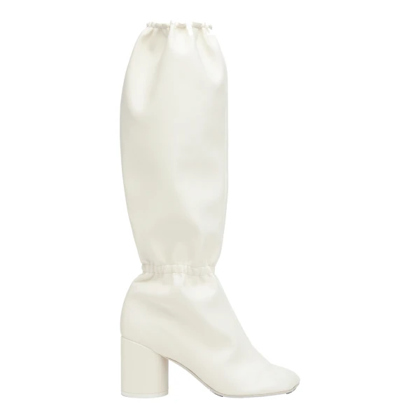 MM6 Maison Margiela Elasticated Anatomic Knee-High Boots in Grey | Boots | Luxury Shoes 