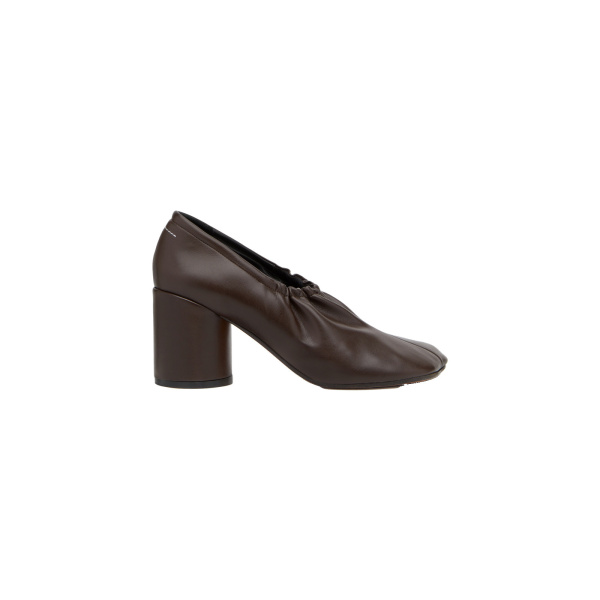 MM6 Maison Margiela Elasticated Anatomic Pumps in Dark Brown | Heels | Luxury Shoes 