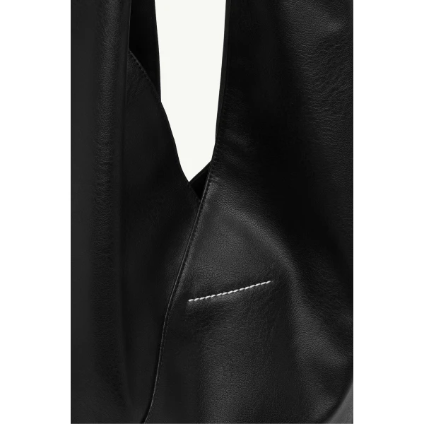MM6 Maison Margiela Faux Leather Japanese Bag Classic Medium in Black, view 6 | Totes & Top-Handle Bags | Luxury Shoes 