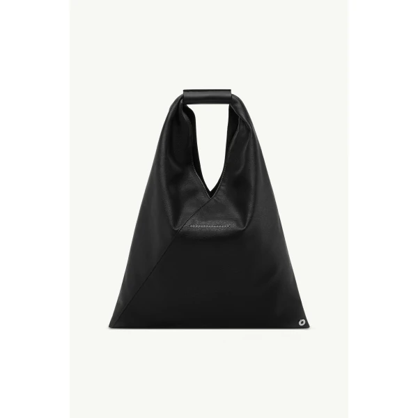MM6 Maison Margiela Faux Leather Japanese Bag Classic Small in Black, view 4 | Totes & Top-Handle Bags | Luxury Shoes 