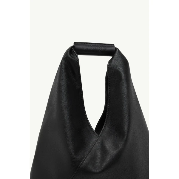 MM6 Maison Margiela Faux Leather Japanese Bag Classic Small in Black, view 5 | Totes & Top-Handle Bags | Luxury Shoes 