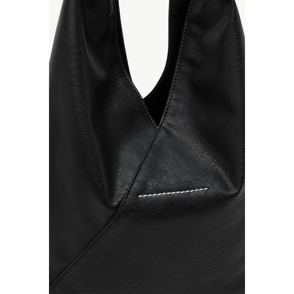 MM6 Maison Margiela Faux Leather Japanese Bag Classic Small in Black, view 6 | Totes & Top-Handle Bags | Luxury Shoes 