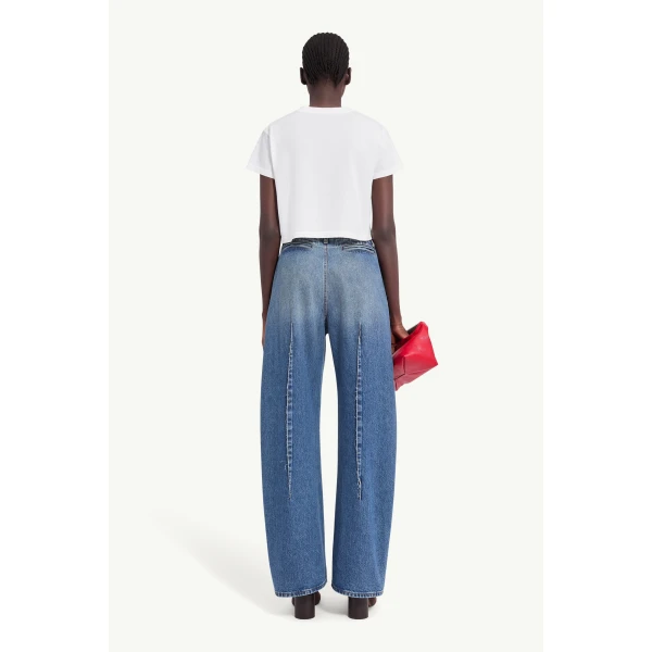 MM6 Maison Margiela Flipped-Print Overdyed T-Shirt in White, view 4 | T-shirts | Luxury Shoes 