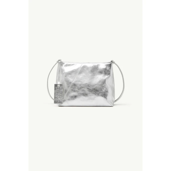 MM6 Maison Margiela Folded Japanese Shoulder Bag in Silver, view 2 | Shoulder & Crossbody Bags | Luxury Shoes 