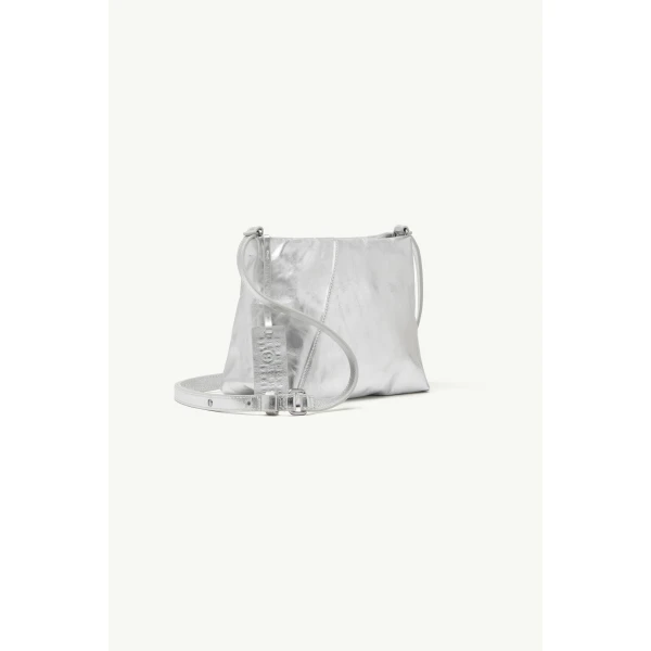 MM6 Maison Margiela Folded Japanese Shoulder Bag in Silver, view 3 | Shoulder & Crossbody Bags | Luxury Shoes 