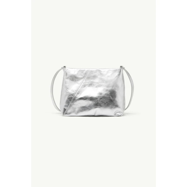 MM6 Maison Margiela Folded Japanese Shoulder Bag in Silver, view 4 | Shoulder & Crossbody Bags | Luxury Shoes 