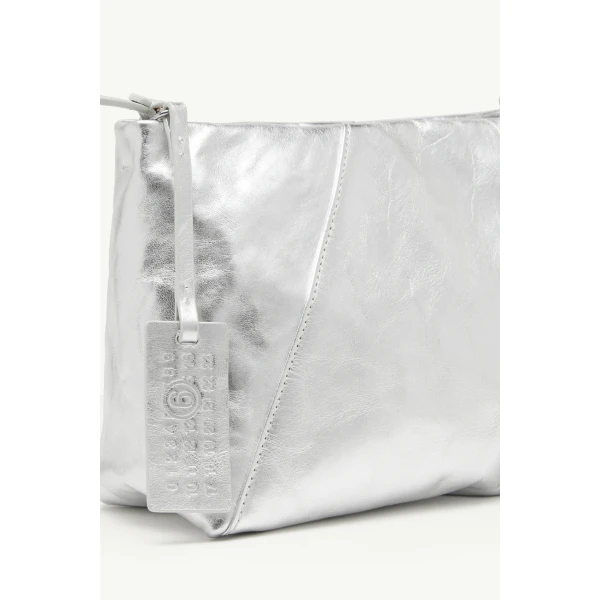 MM6 Maison Margiela Folded Japanese Shoulder Bag in Silver, view 5 | Shoulder & Crossbody Bags | Luxury Shoes 