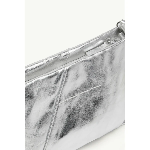 MM6 Maison Margiela Folded Japanese Shoulder Bag in Silver, view 6 | Shoulder & Crossbody Bags | Luxury Shoes 