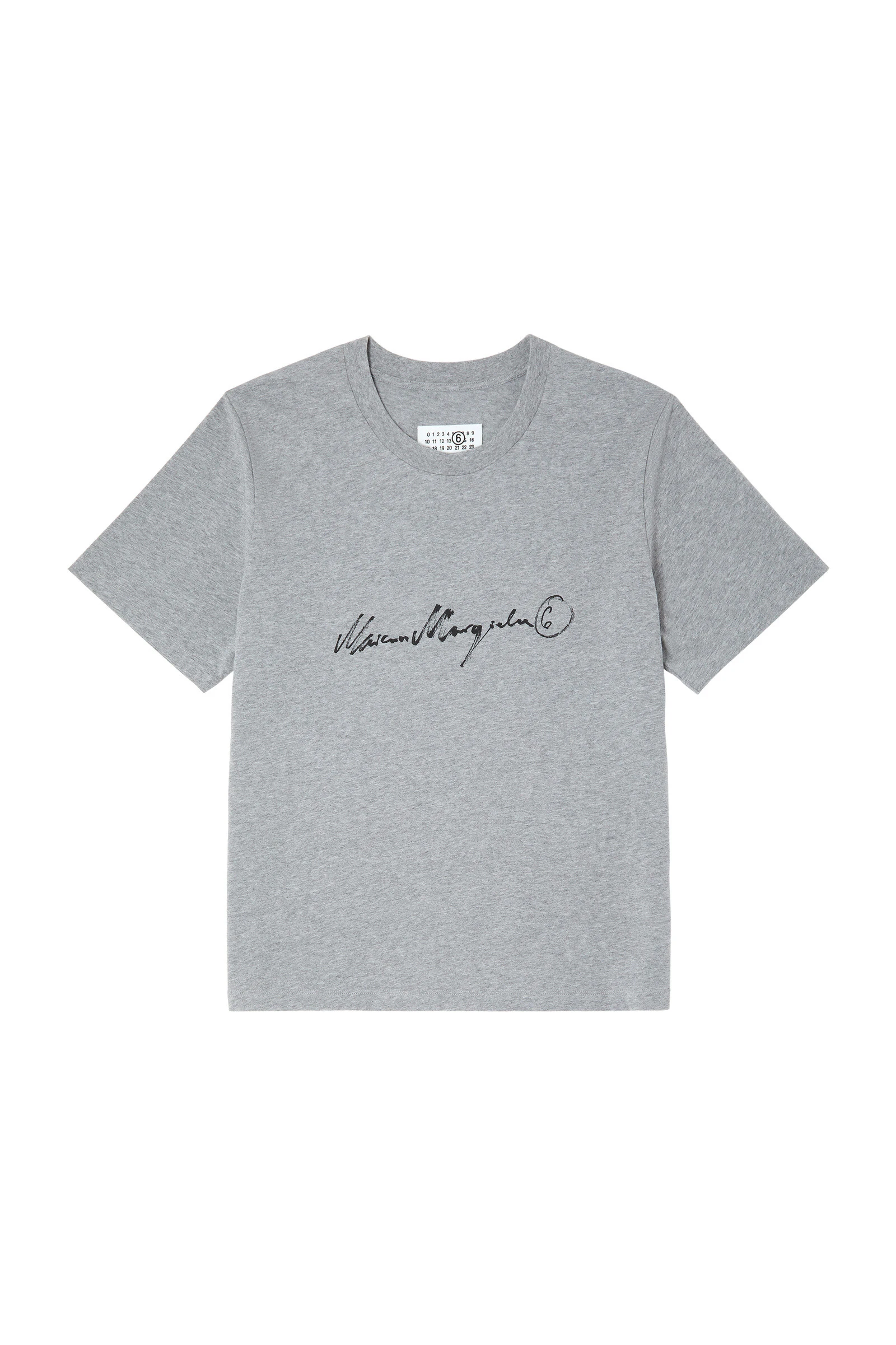 MM6 Maison Margiela Handwritten-Print Cotton Jersey T-Shirt in Grey Melange MM6 Maison Margiela Handwritten-Print Cotton Jersey T-Shirt in Grey Melange | T-shirts | Luxury Shoes