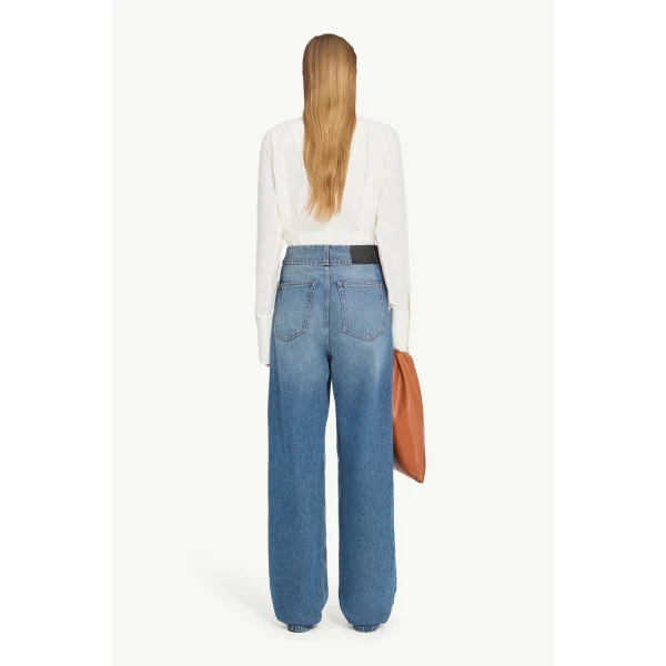 MM6 Maison Margiela High-Waisted Jeans in Light Blue, view 4 | Denim | Luxury Shoes 