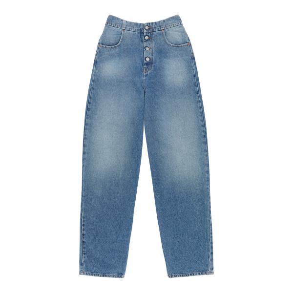 MM6 Maison Margiela High-Waisted Jeans in Light Blue | Denim | Luxury Shoes 