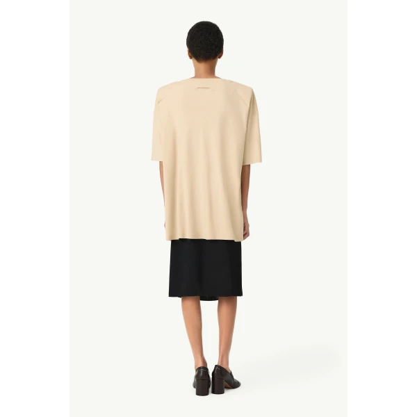 MM6 Maison Margiela Horse Portrait T-Shirt in Pink Beige, view 4 | T-shirts | Luxury Shoes 