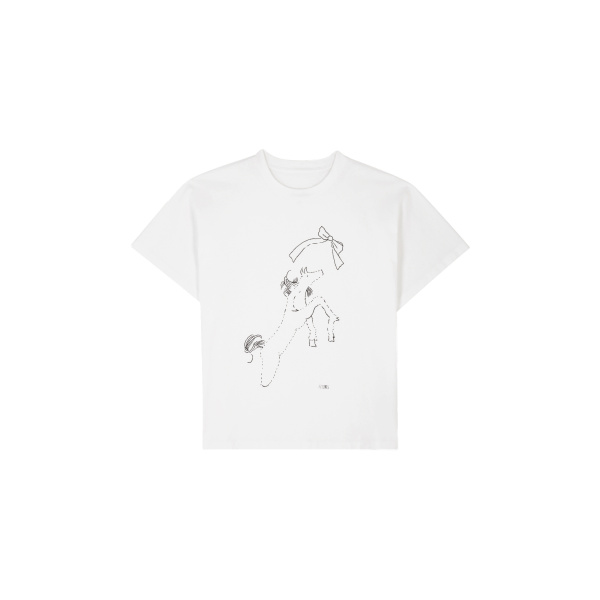 MM6 Maison Margiela Horse Print Cotton T-Shirt in White | T-shirts | Luxury Shoes 