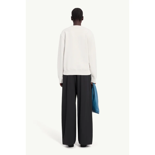 MM6 Maison Margiela Horse Print Unbrushed Cotton Sweatshirt in Ecru, view 4 | Hoodies | Luxury Shoes 