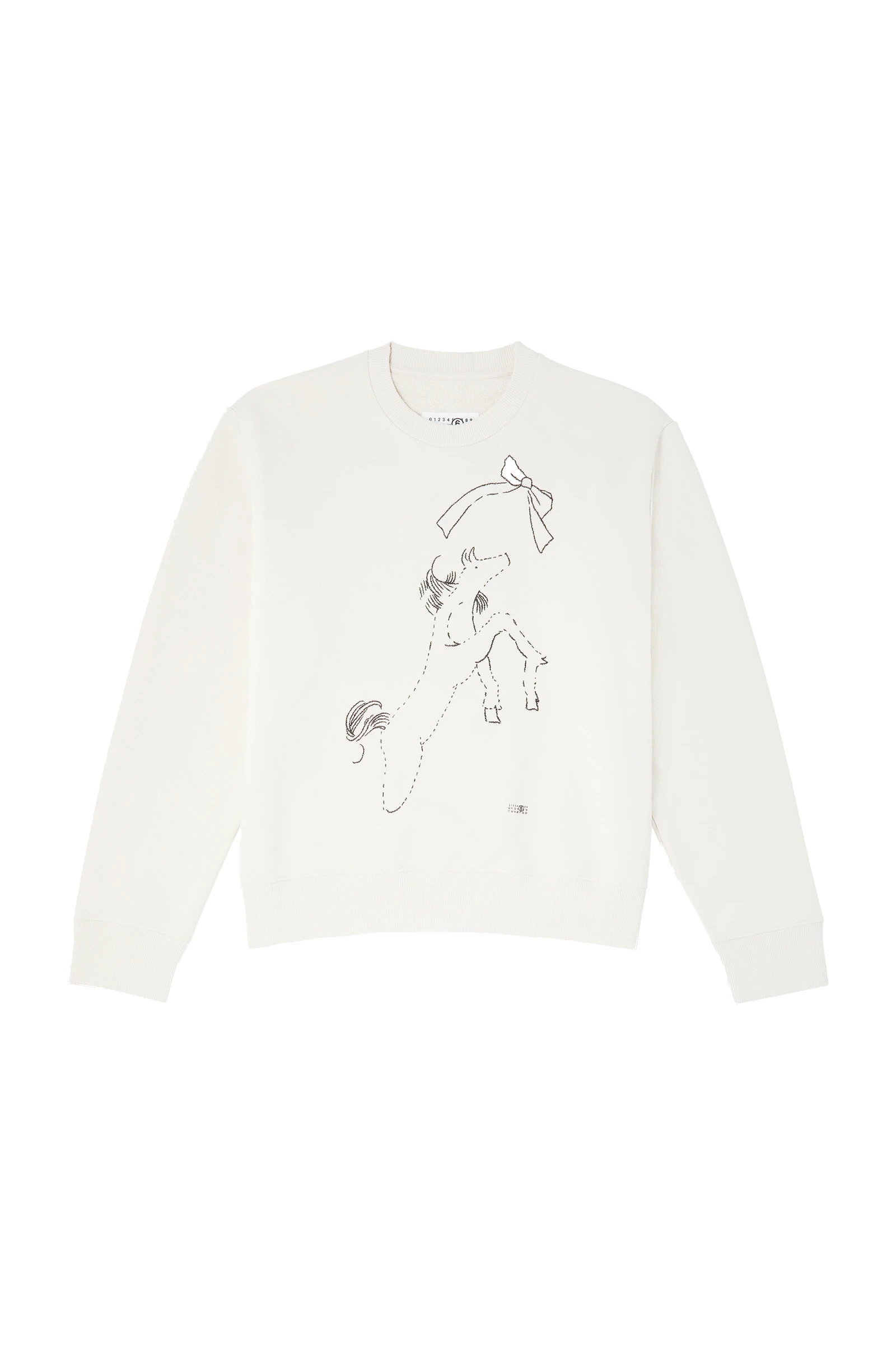 MM6 Maison Margiela Horse Print Unbrushed Cotton Sweatshirt in Ecru MM6 Maison Margiela Horse Print Unbrushed Cotton Sweatshirt in Ecru | Hoodies | Luxury Shoes