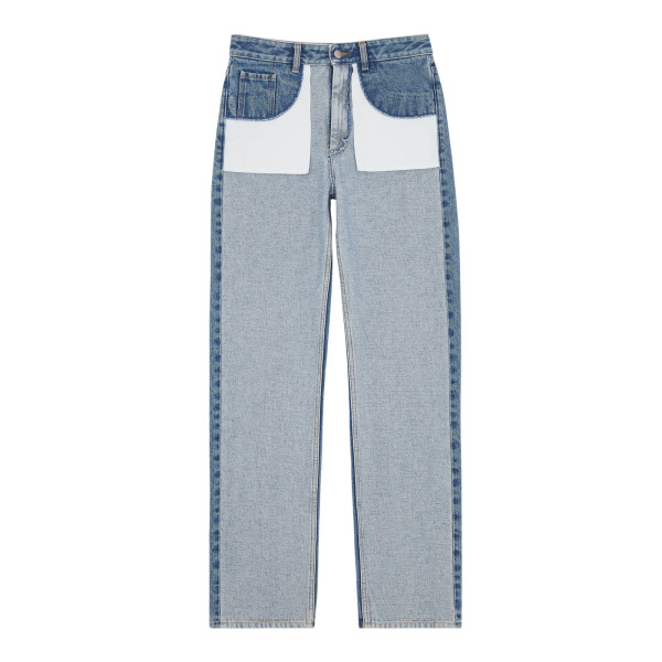 MM6 Maison Margiela Inverted-Pocket Straight-Leg Jeans in Blue | Denim | Luxury Shoes 