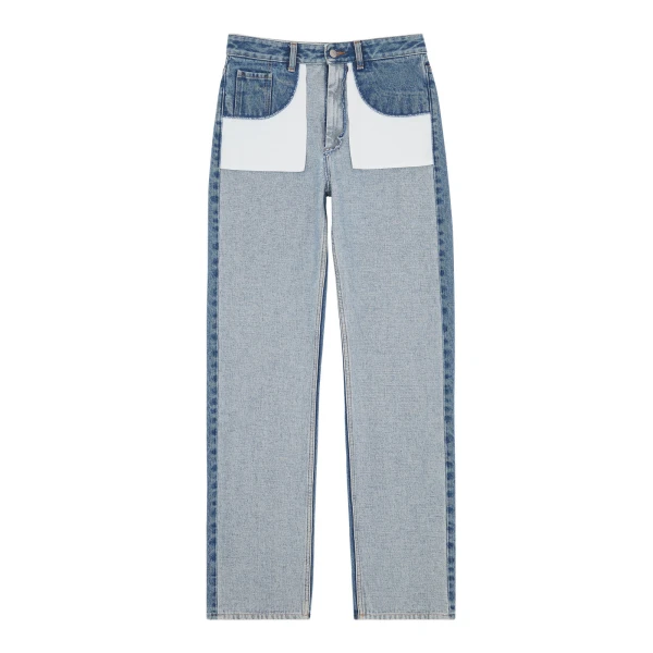 MM6 Maison Margiela Inverted-Pocket Straight-Leg Jeans in Blue | Denim | Luxury Shoes 