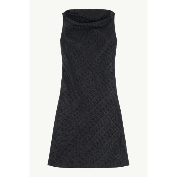 MM6 Maison Margiela Jacquard Dress in Black, view 6 | Midi Dresses | Luxury Shoes 