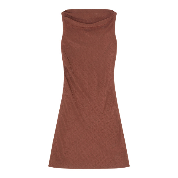 MM6 Maison Margiela Jacquard Dress in Light Brown | Midi Dresses | Luxury Shoes 