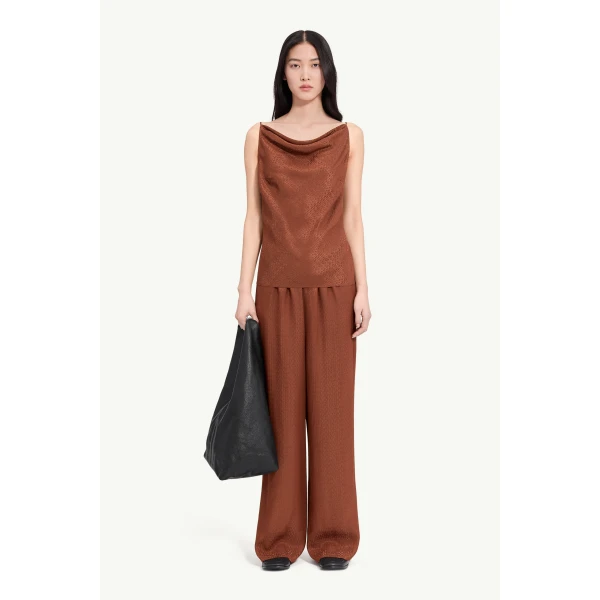 MM6 Maison Margiela Jacquard Top in Light Brown, view 2 | Tops | Luxury Shoes 