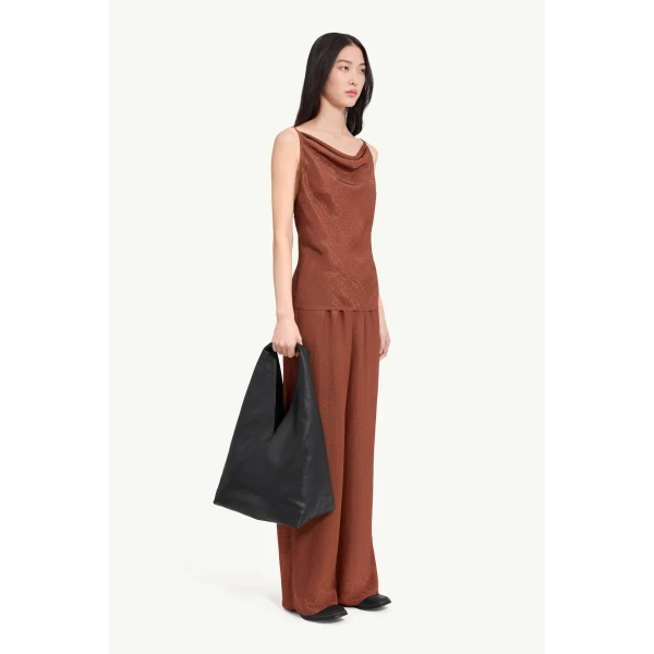 MM6 Maison Margiela Jacquard Top in Light Brown, view 3 | Tops | Luxury Shoes 