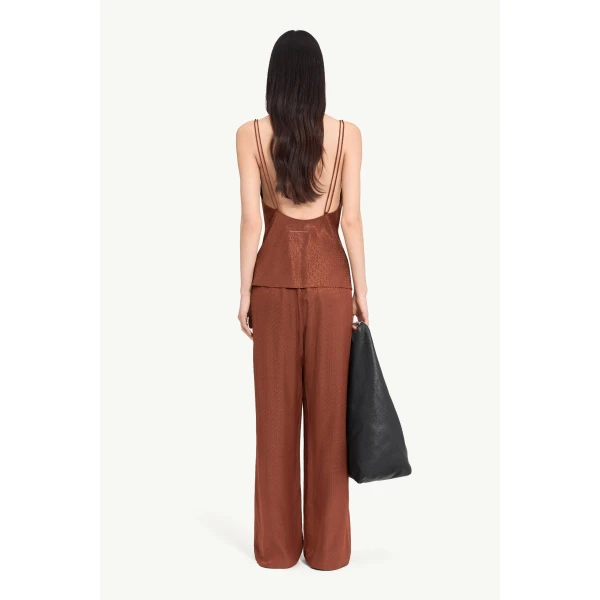 MM6 Maison Margiela Jacquard Top in Light Brown, view 4 | Tops | Luxury Shoes 