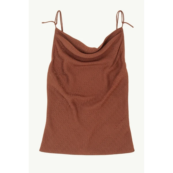 MM6 Maison Margiela Jacquard Top in Light Brown, view 6 | Tops | Luxury Shoes 