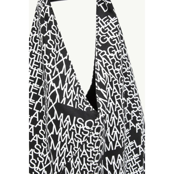 MM6 Maison Margiela Japanese Bag Classic Small in Black and White, view 6 | Totes & Top-Handle Bags | Luxury Shoes 
