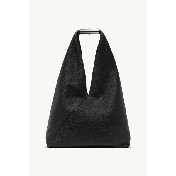 MM6 Maison Margiela Japanese Bag Jewel Handle Classic in Black, view 4 | Totes & Top-Handle Bags | Luxury Shoes 