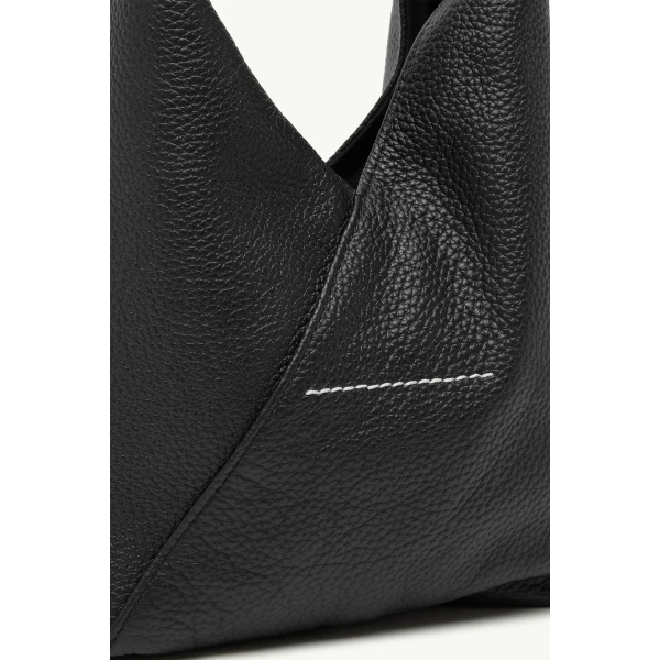 MM6 Maison Margiela Japanese Bag Jewel Handle Classic with Strap in Black, view 6 | Totes & Top-Handle Bags | Luxury Shoes 