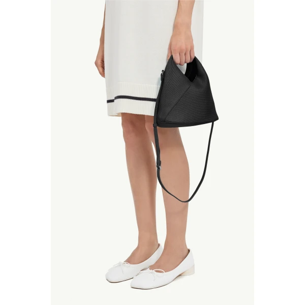 MM6 Maison Margiela Japanese Mesh Crossbody Bag in Black, view 6 | Shoulder & Crossbody Bags | Luxury Shoes 