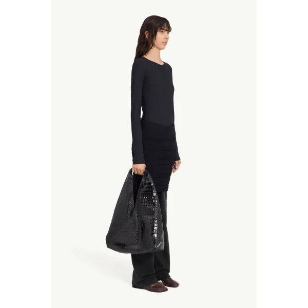 MM6 Maison Margiela Jeans with Overlay in Black, view 3 | Denim | Luxury Shoes 