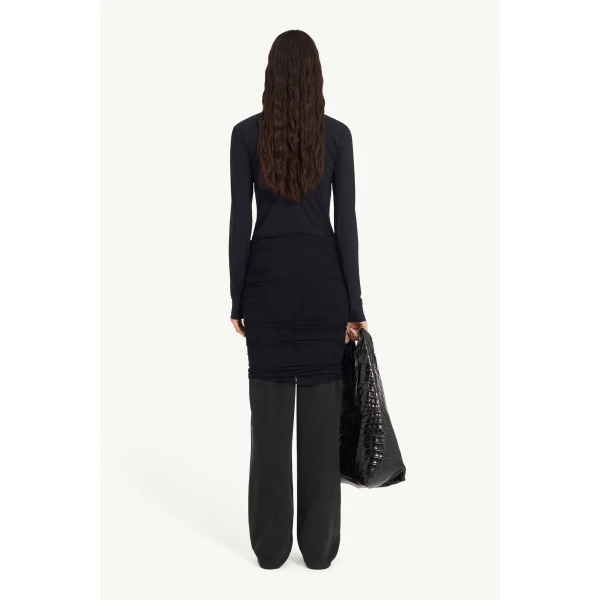 MM6 Maison Margiela Jeans with Overlay in Black, view 4 | Denim | Luxury Shoes 