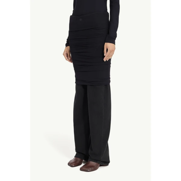 MM6 Maison Margiela Jeans with Overlay in Black, view 5 | Denim | Luxury Shoes 