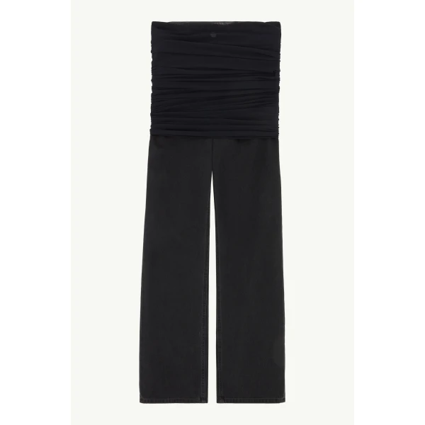 MM6 Maison Margiela Jeans with Overlay in Black, view 6 | Denim | Luxury Shoes 