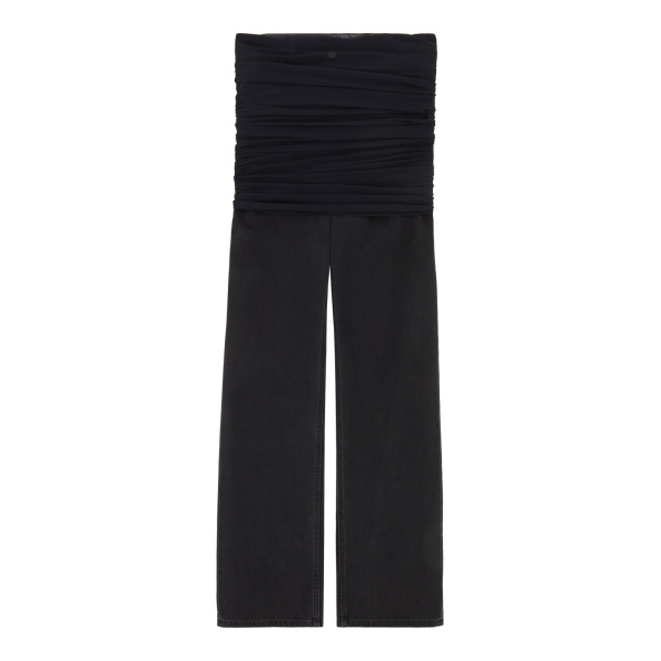 MM6 Maison Margiela Jeans with Overlay in Black | Denim | Luxury Shoes 